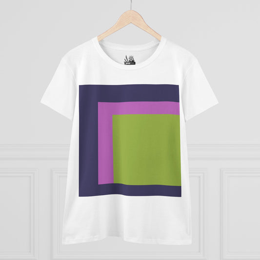 Women's Tee - Purple Cubed Squares - A Geometric Contemporary Art Design