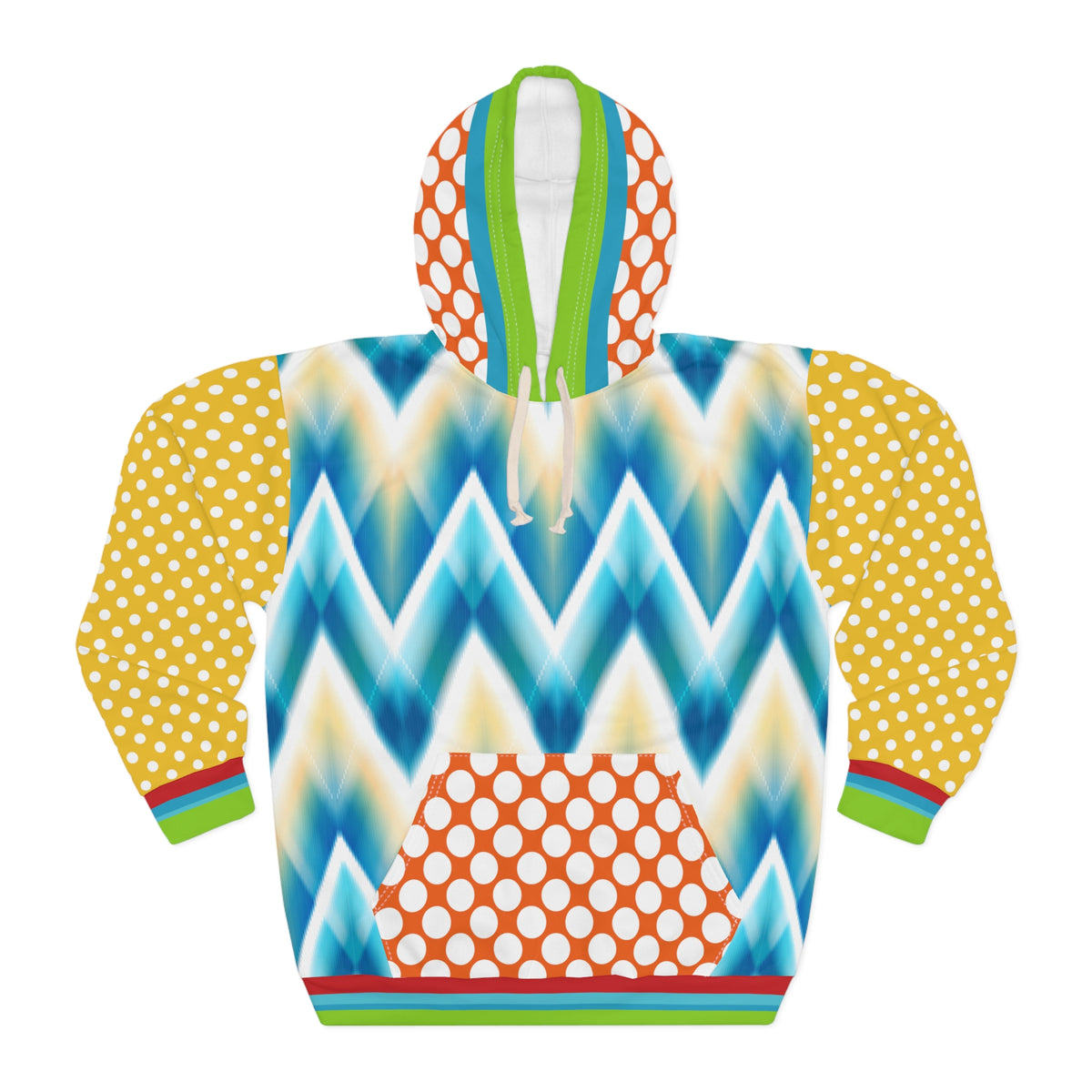 Blue Cassis in Chevron Unisex Pullover Hoodie (Gold Label)