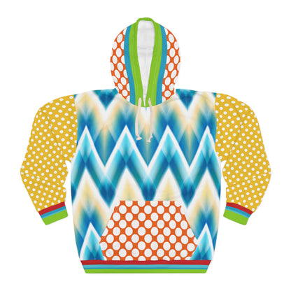 Blue Cassis in Chevron Unisex Pullover Hoodie (Gold Label)