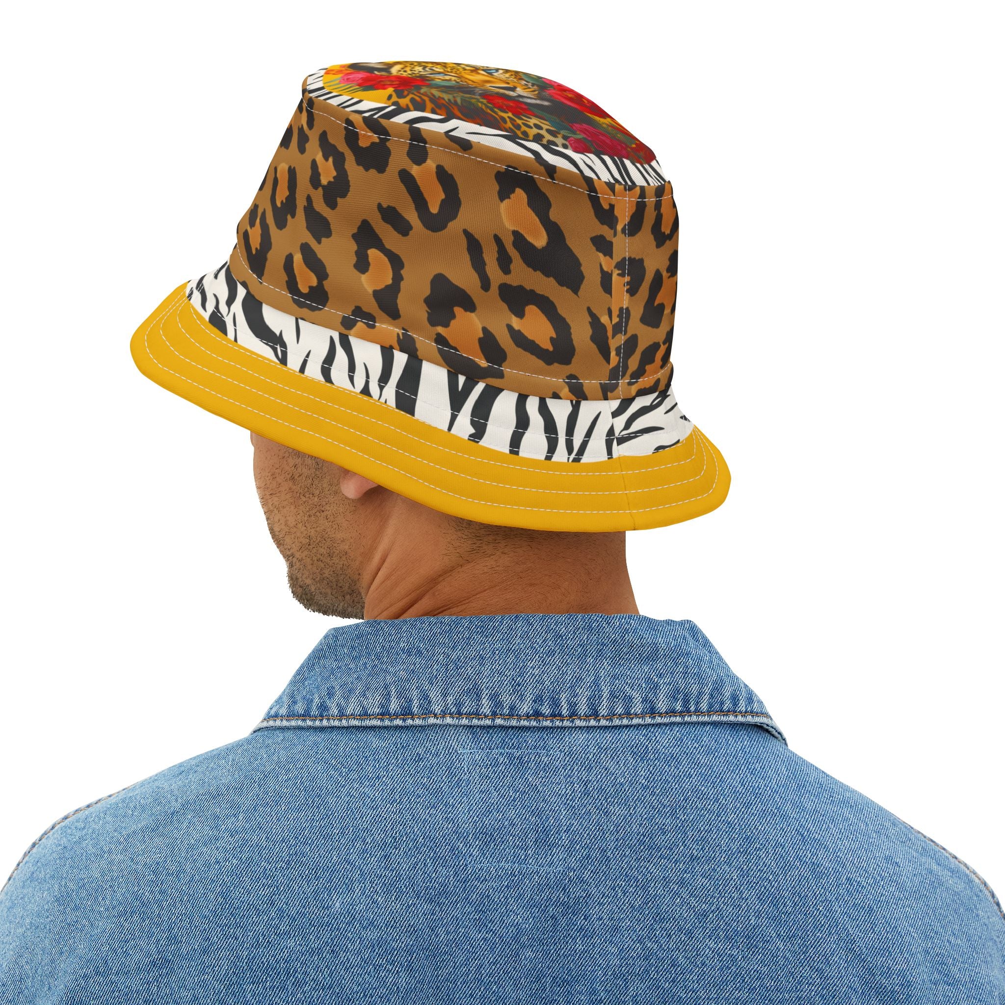 Leopard in Bloom Floral Vibrant Bucket Hat