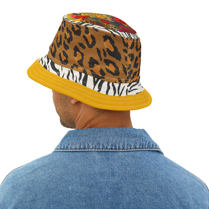 Leopard in Bloom Floral Vibrant Bucket Hat