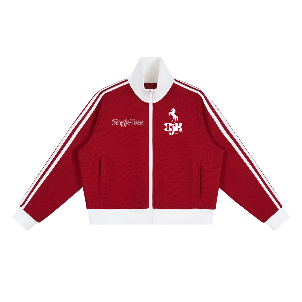 Spoiled &amp;  Entitled™ + STL Contrast Side Stripe Fleece Cropped Track Jacket