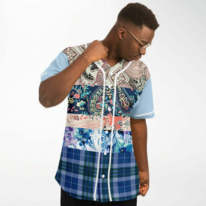 Dolores Park Paisley Print Short Sleeve Eco-Poly Baseball Jersey