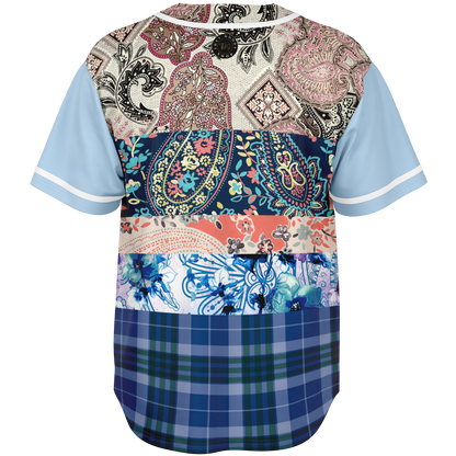 Dolores Park Paisley Print Short Sleeve Eco-Poly Baseball Jersey