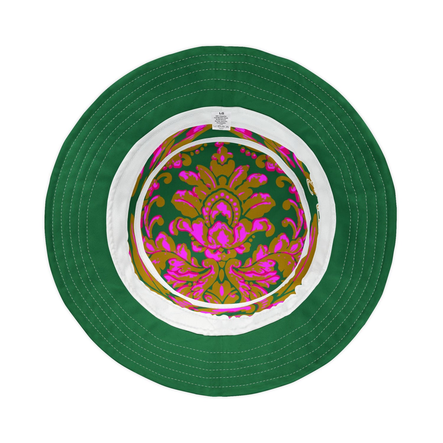 Fleur de Lis in Pink and Green Vibrant Bucket Hat
