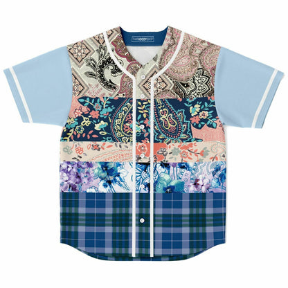 Dolores Park Paisley Print Short Sleeve Eco-Poly Baseball Jersey