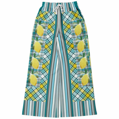Lemon Zest Striped Eco-Poly Wide Leg Pants