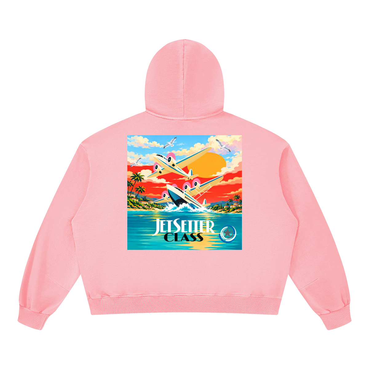 Jetsetter Class Luxury Travel Unisex Boxy Vintage Washed Hoodie
