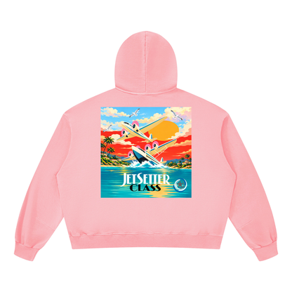 Jetsetter Class Luxury Travel Unisex Boxy Vintage Washed Hoodie