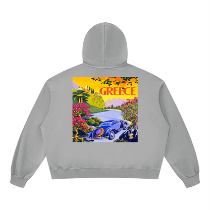 Greece - The Good Life Unisex Boxy Vintage Washed Hoodie