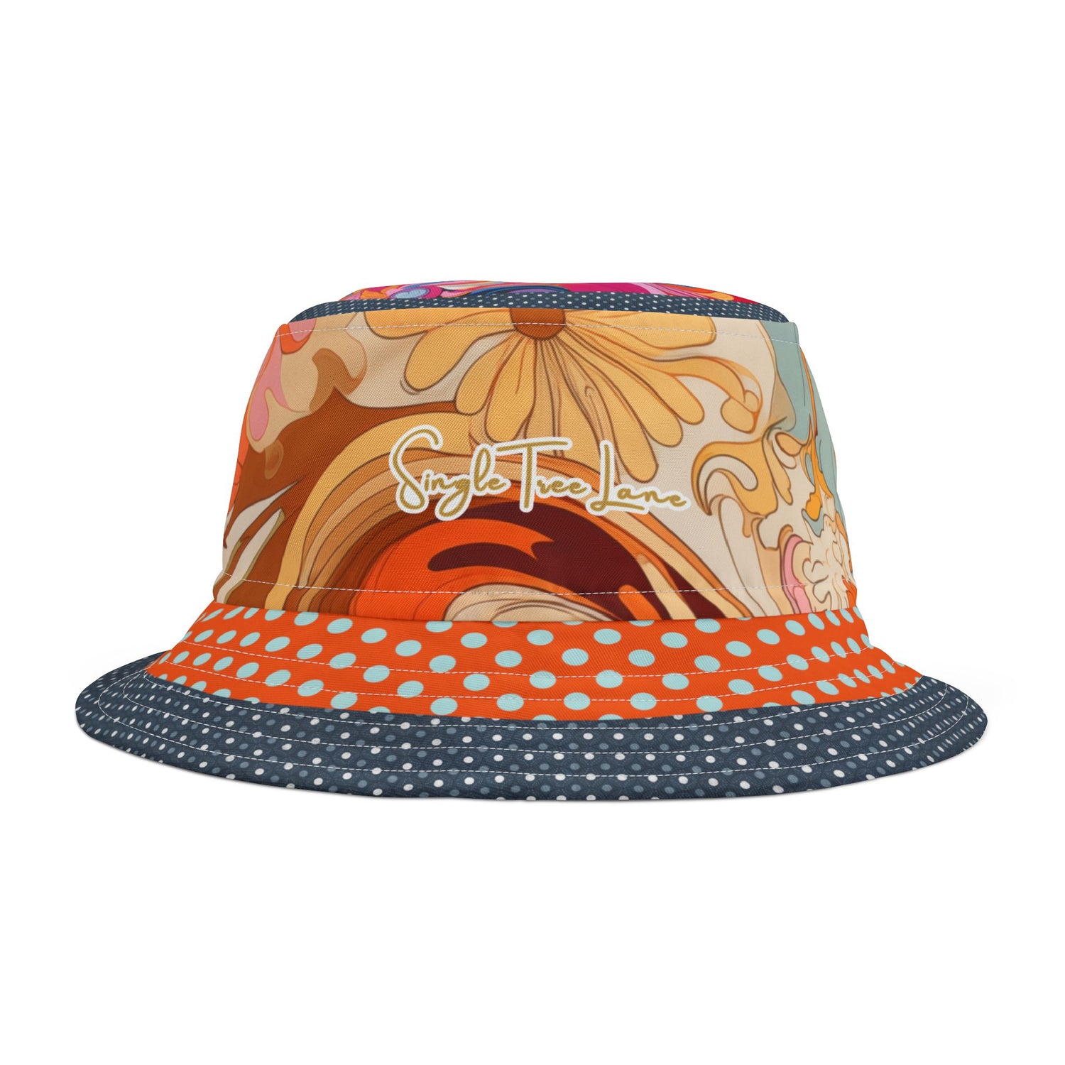 Retro Daisy Marmalade Swirl  Vibrant Bucket Hat