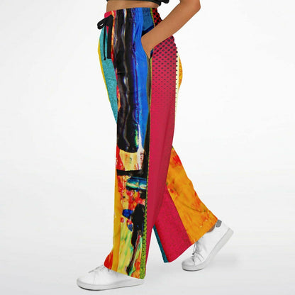 Esplanade Abstract and Colorblock Striped Eco-Poly Wide Leg Pants