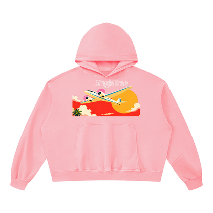 Jetsetter Class Luxury Travel Unisex Boxy Vintage Washed Hoodie