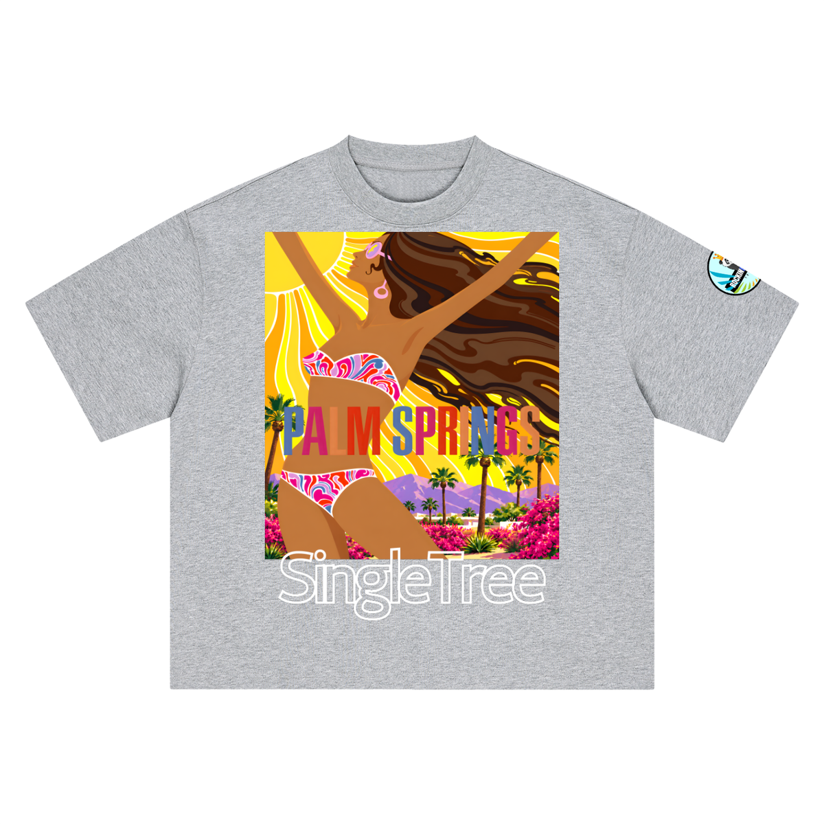Here Comes the Sun Palm Springs Boxy Oversized Unisex T-Shirt