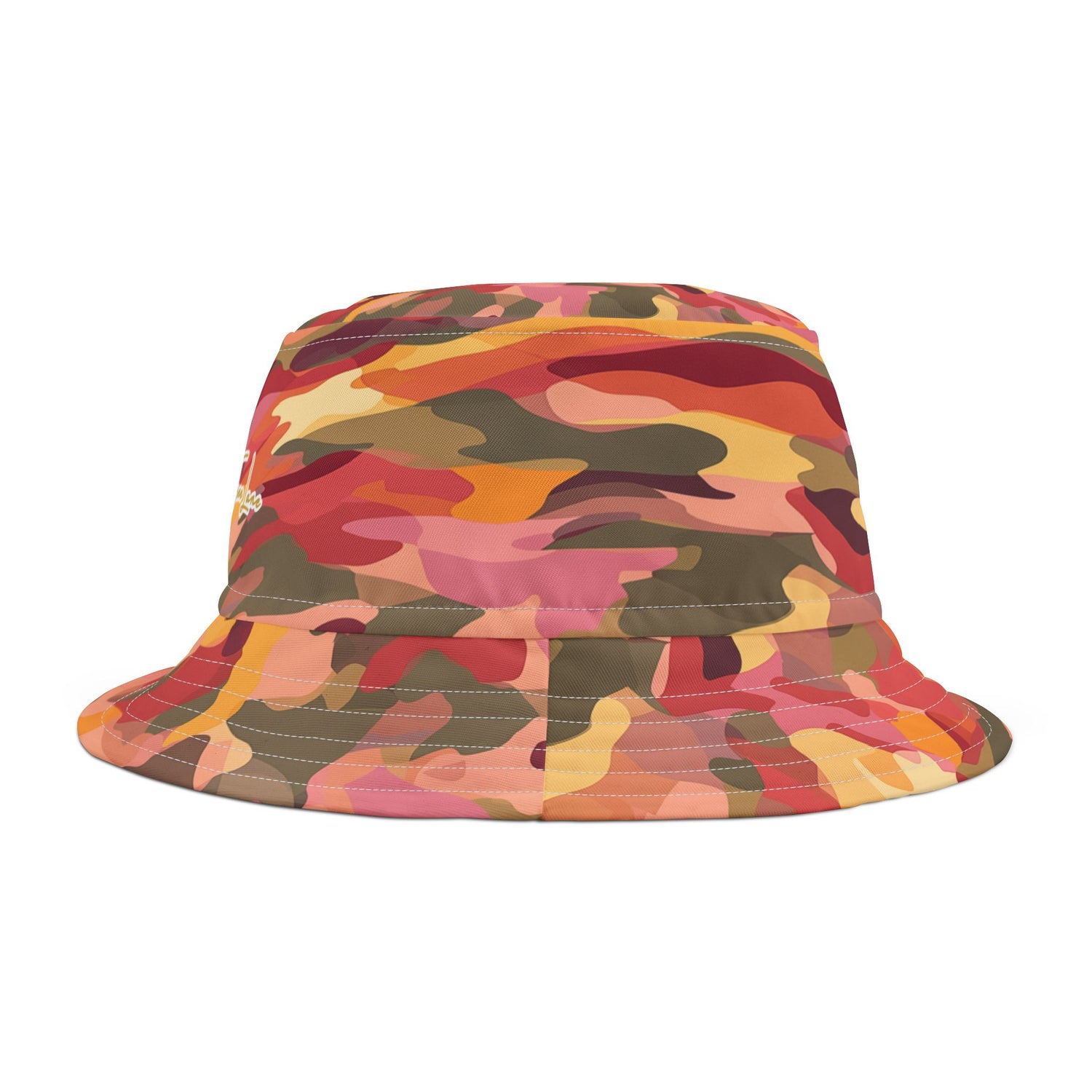 Orange Crush Groove Abstract Camo Vibrant Bucket Hat