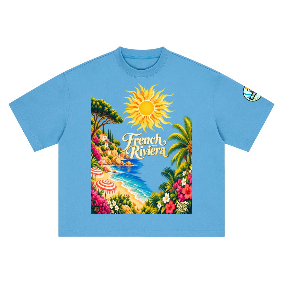 French Riviera Boxy Oversized Unisex T-Shirt