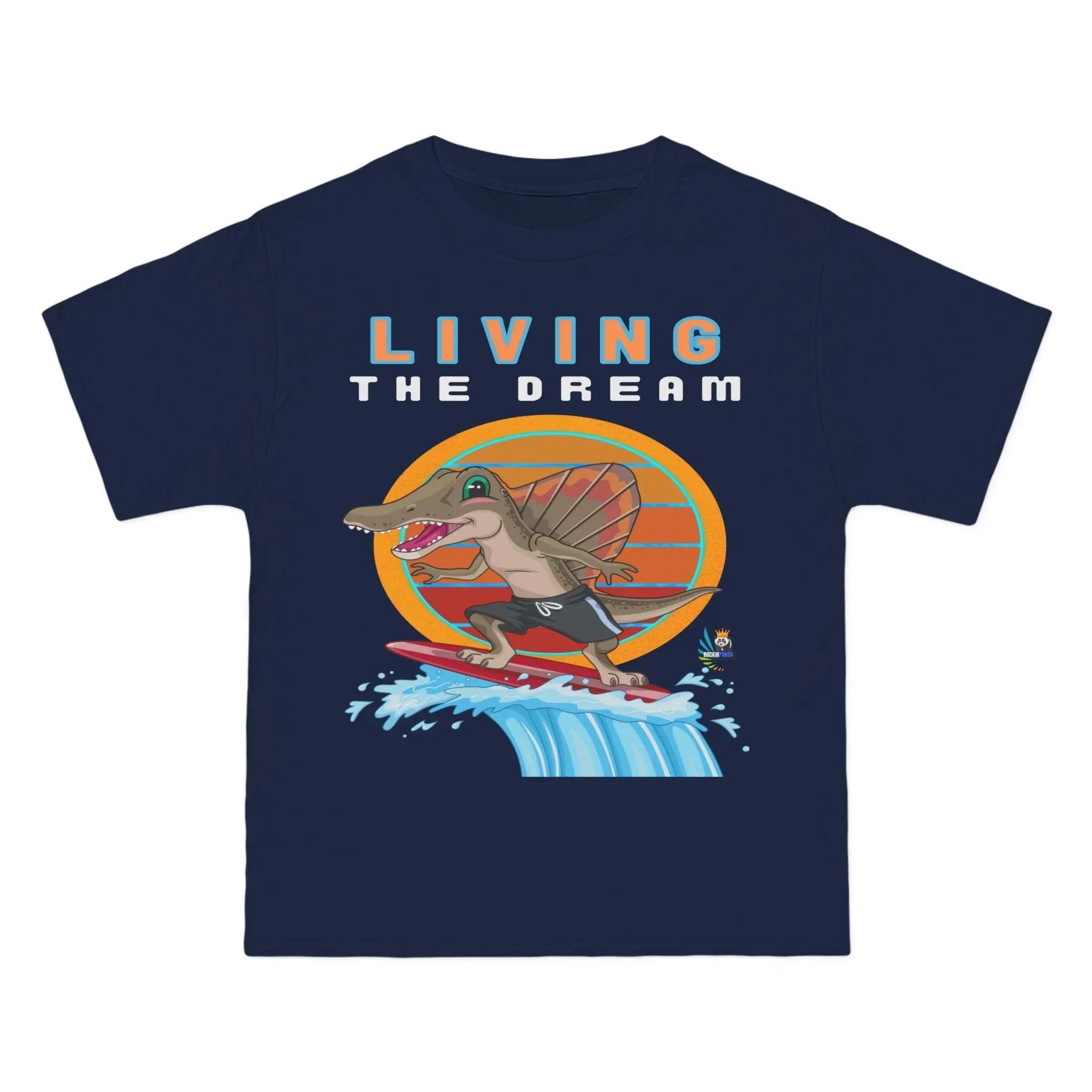 Living the Dream Dinosaur Surfer Heavyweight Tee