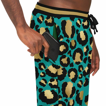 Cheetah in Green Eco-Poly Unisex Joggers