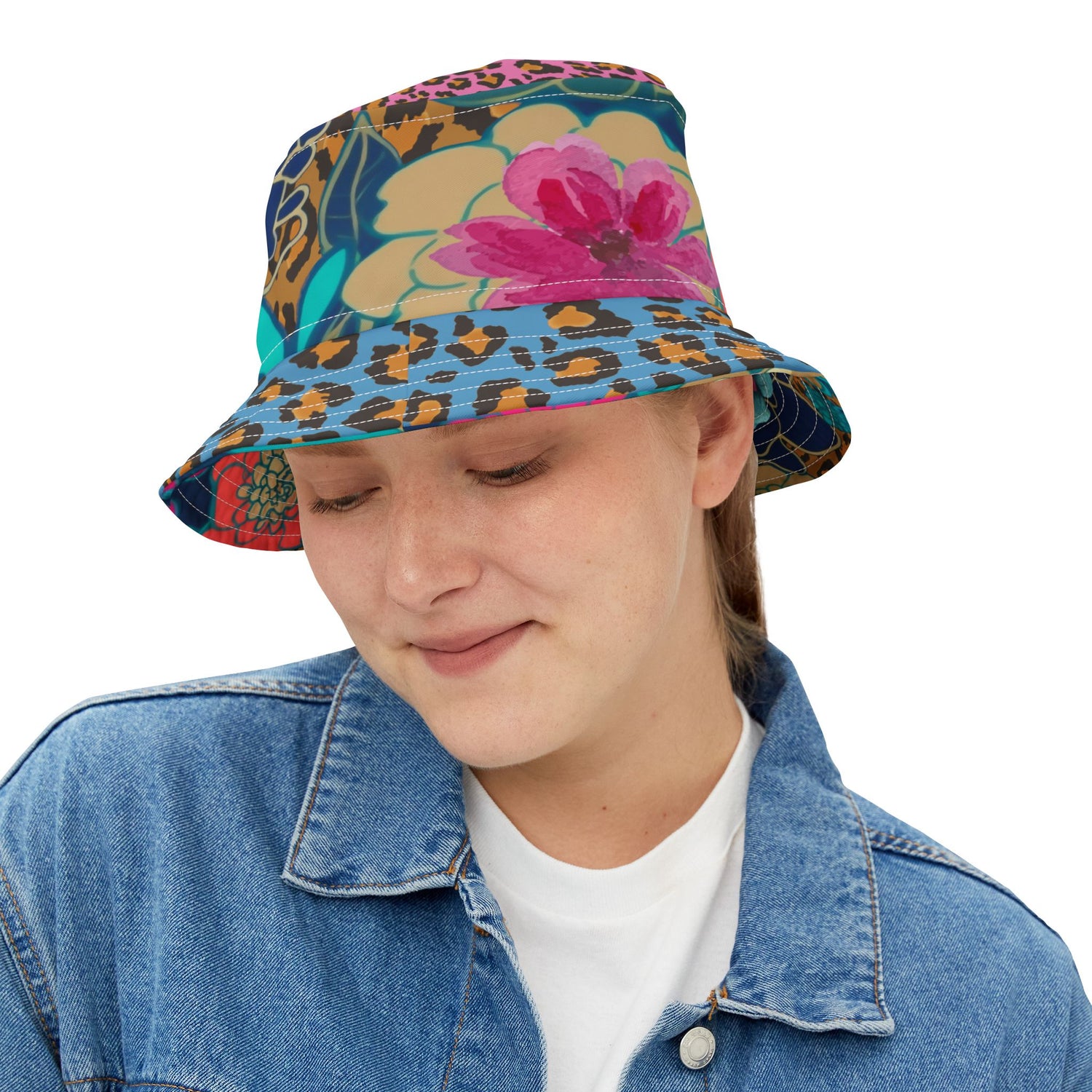 Wild Bloom Leopard Luxe Vibrant Bucket Hat