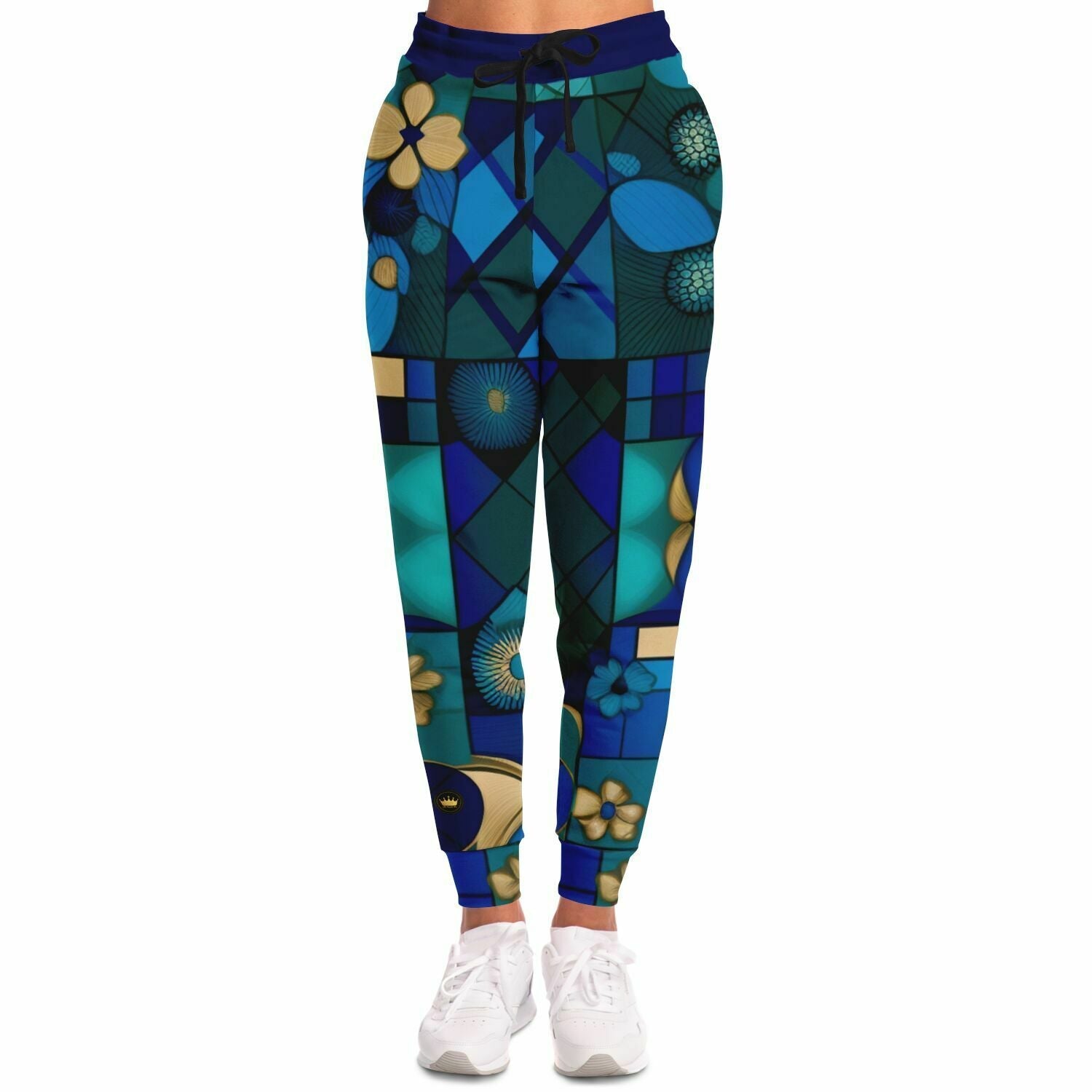 Blue Mystic Abstract Plaid Eco-Poly Unisex Joggers