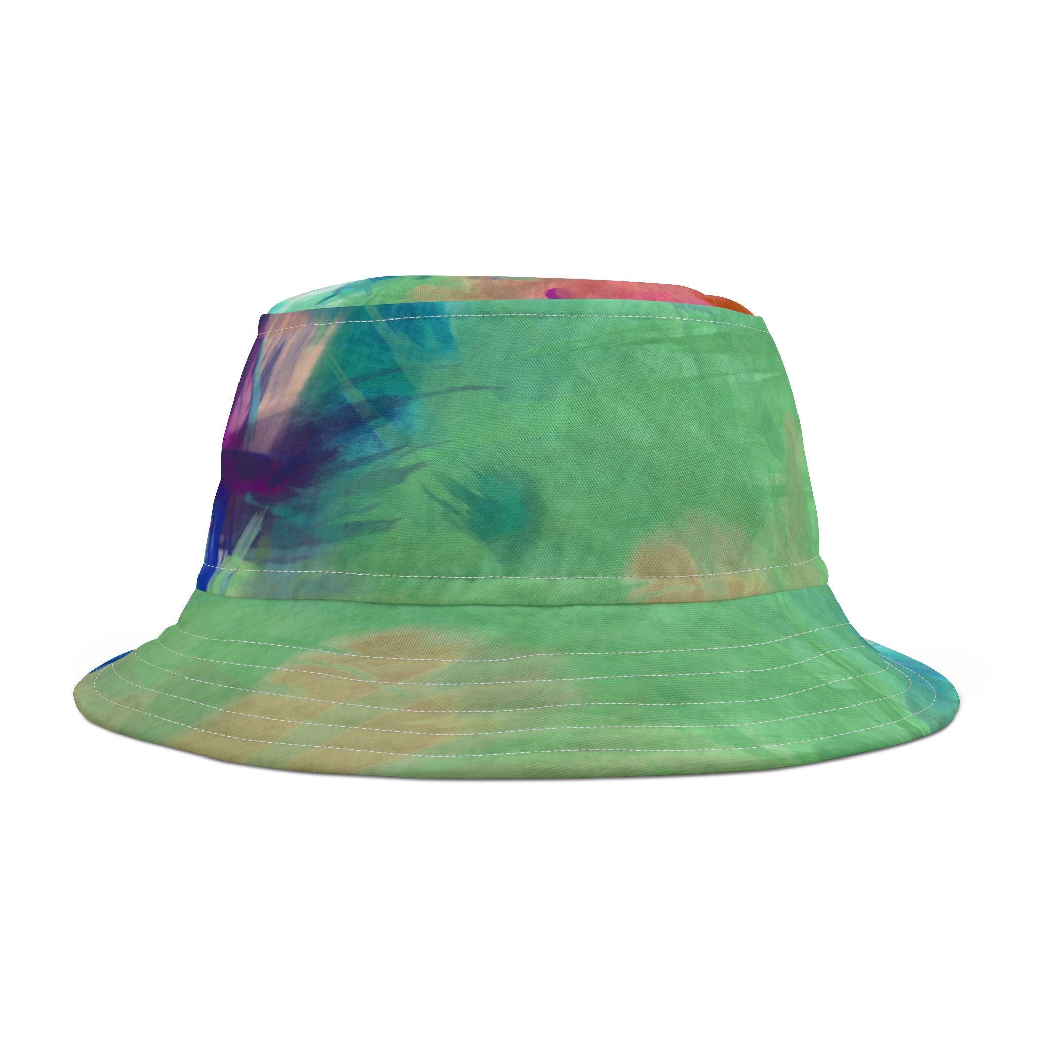 Blue Abstract Colorblock Brushstrokes Vibrant Bucket Hat