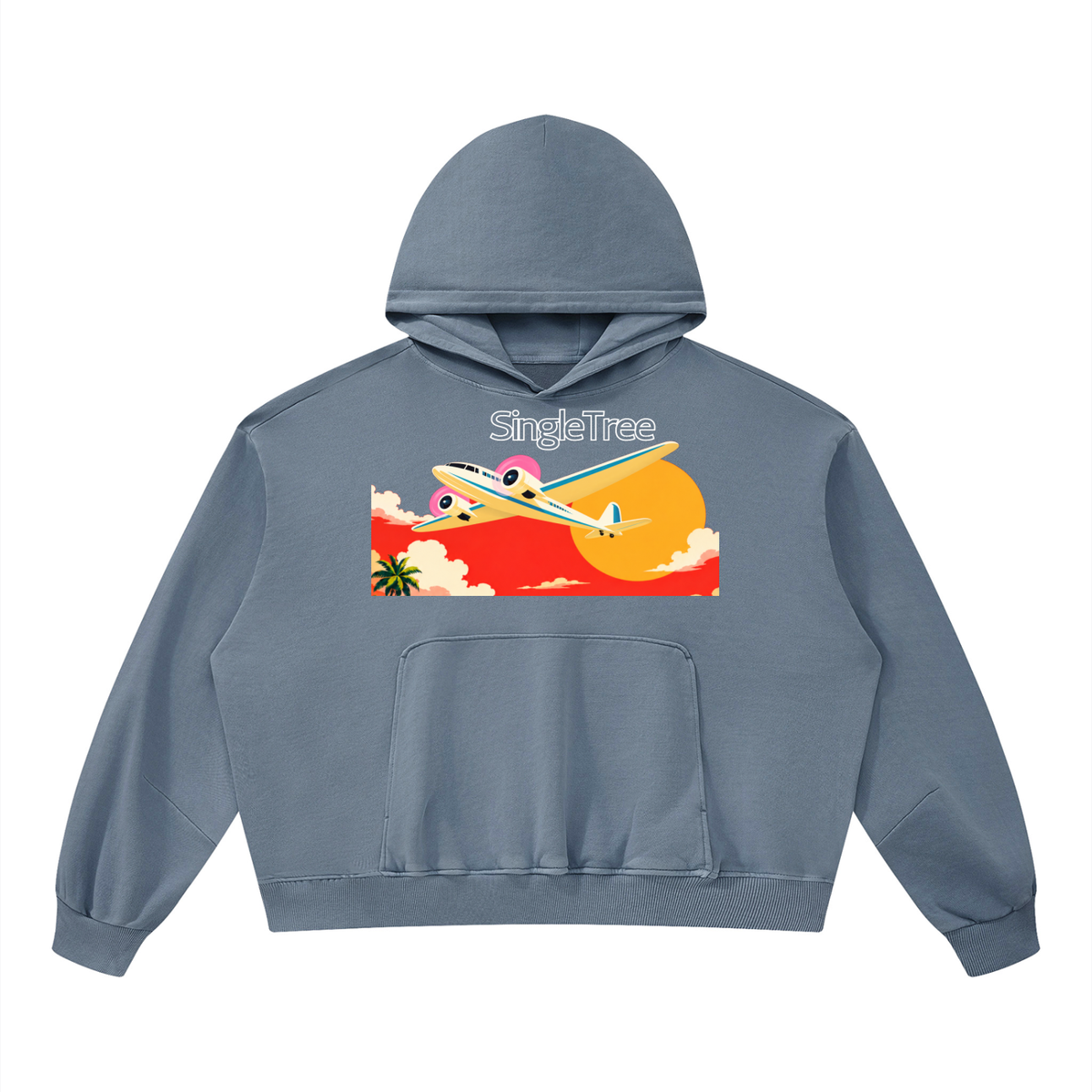 Jetsetter Class Luxury Travel Unisex Boxy Vintage Washed Hoodie