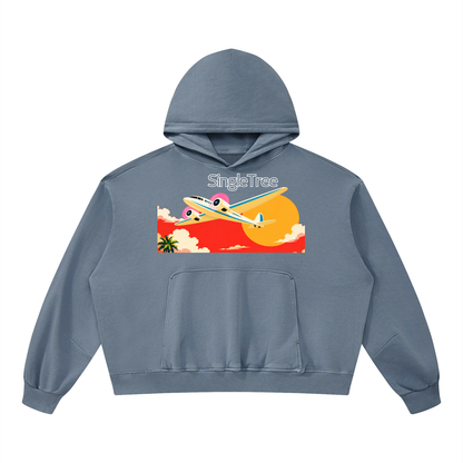 Jetsetter Class Luxury Travel Unisex Boxy Vintage Washed Hoodie