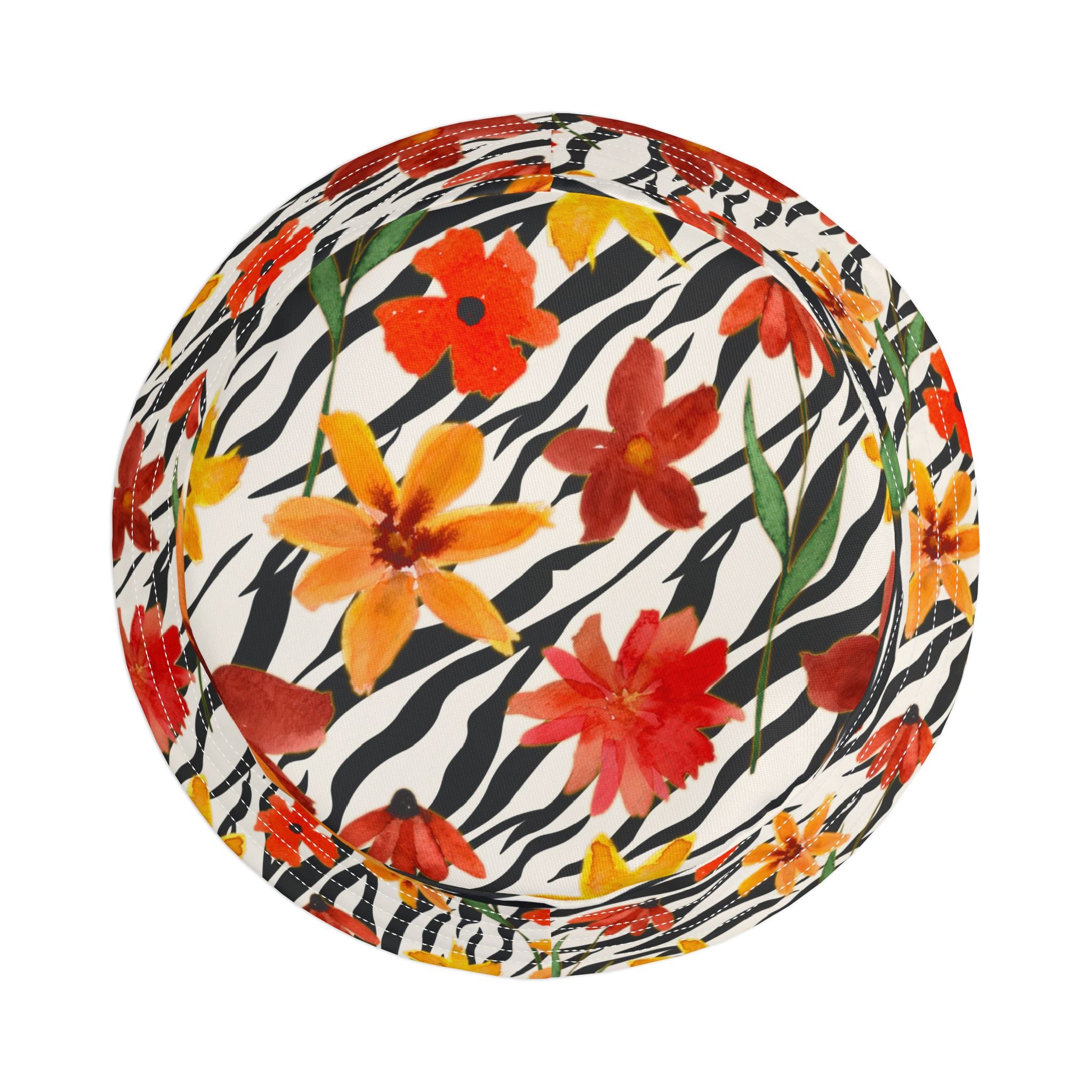 Meet Me in Tangiers Zebra Floral Stripe Vibrant Bucket Hat