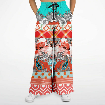 Coral Springs Hippie Patchwork Eco-Poly Patchwork Wide Leg Pants