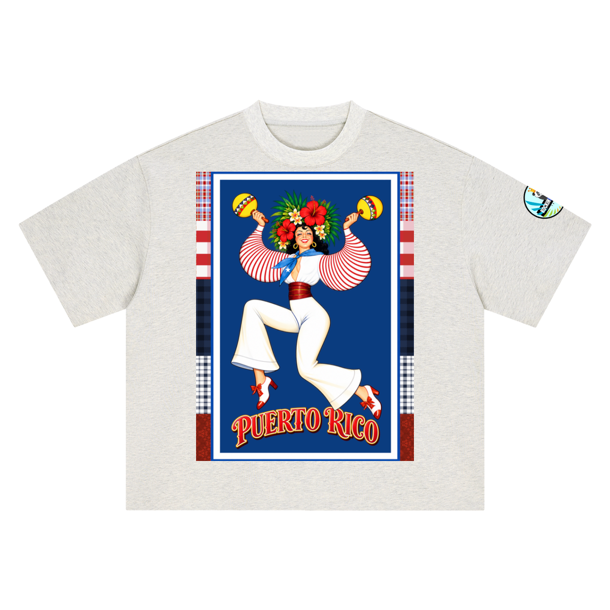 Spirit of Puerto Rico - Maracas Girl Boxy Oversized Unisex T-Shirt