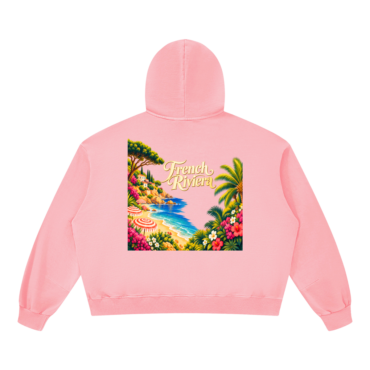 French Riviera Unisex Boxy Vintage Washed Hoodie