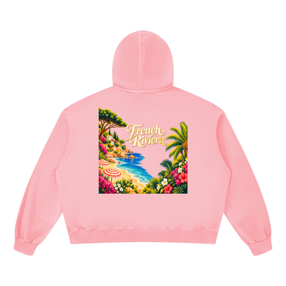 French Riviera Unisex Boxy Vintage Washed Hoodie