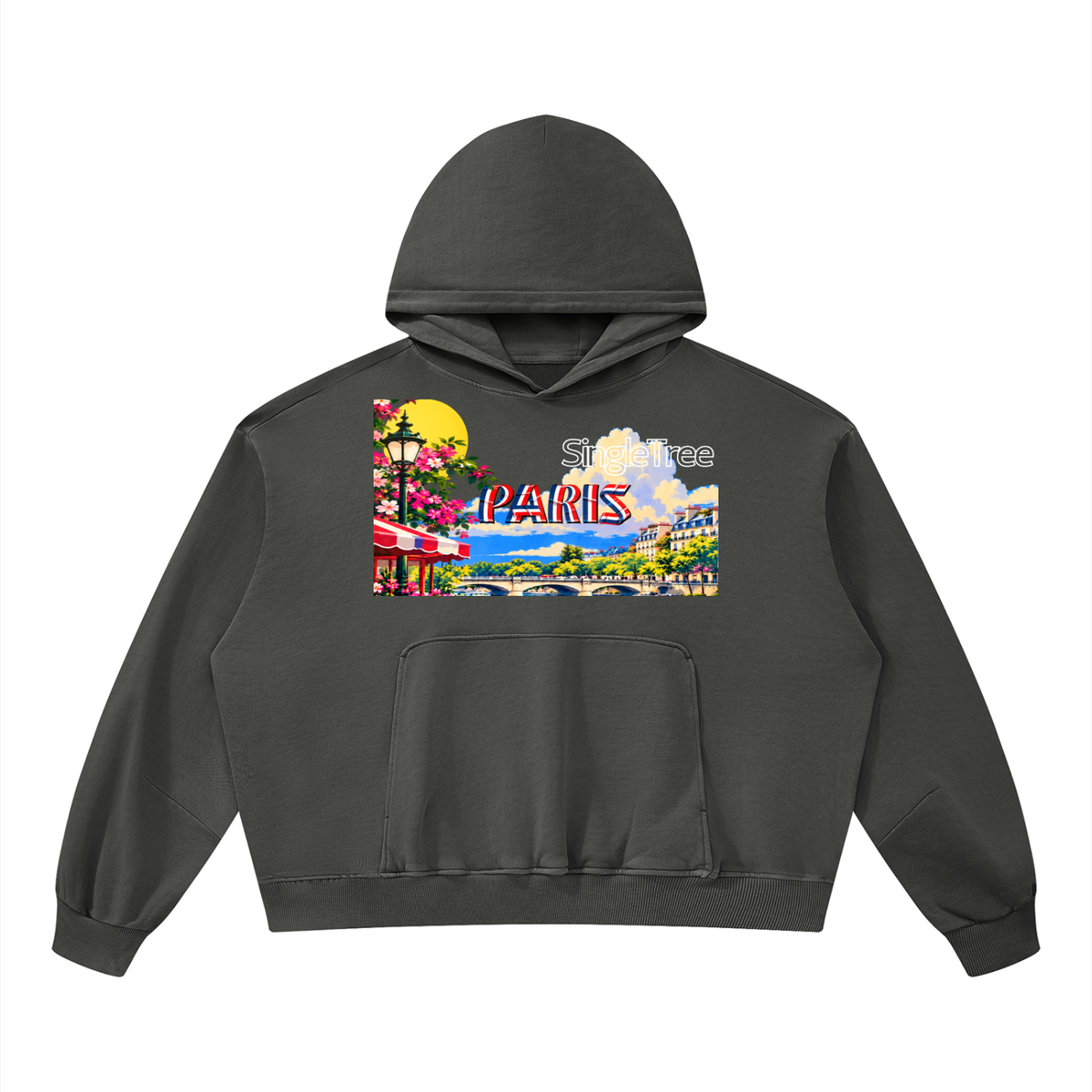 Paris Vive la France Unisex Boxy Vintage Washed Hoodie