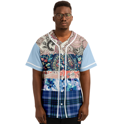 Dolores Park Paisley Print Short Sleeve Eco-Poly Baseball Jersey