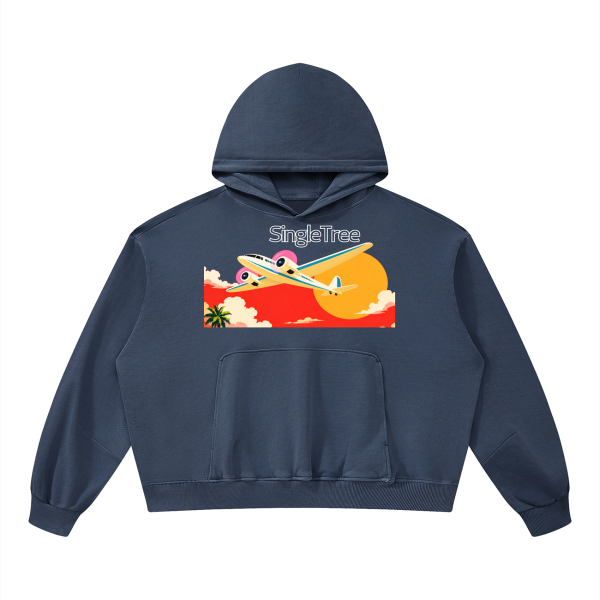 Jetsetter Class Luxury Travel Unisex Boxy Vintage Washed Hoodie