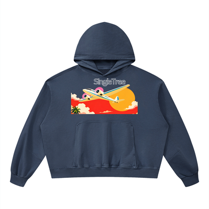Jetsetter Class Luxury Travel Unisex Boxy Vintage Washed Hoodie