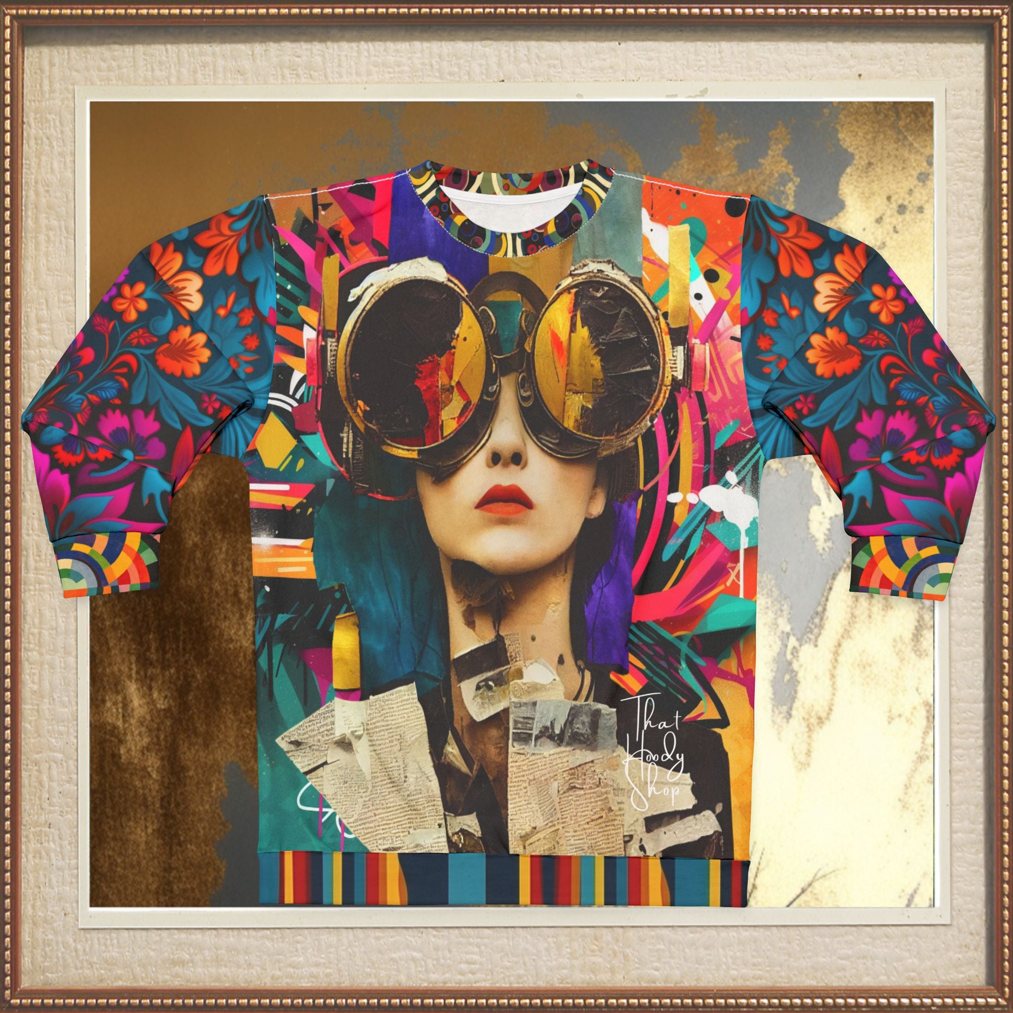 Bug Eyes McGee Steampunk Girl Unisex Sweatshirt (Gold Label)