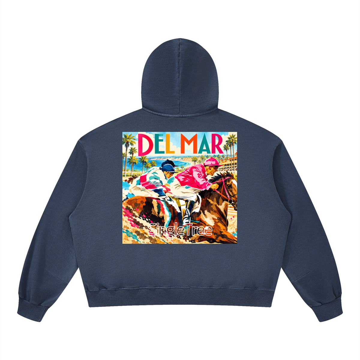 Del Mar Off to the Races Unisex Boxy Vintage Washed Hoodie