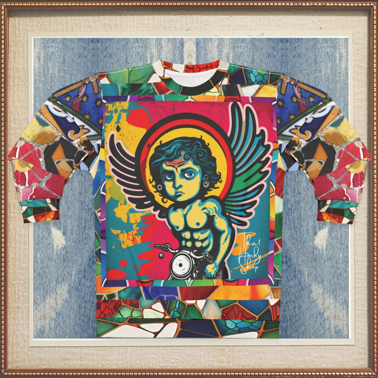 Holy-Moley Angel Motorcyclist Unisex Sweatshirt (Gold Label)