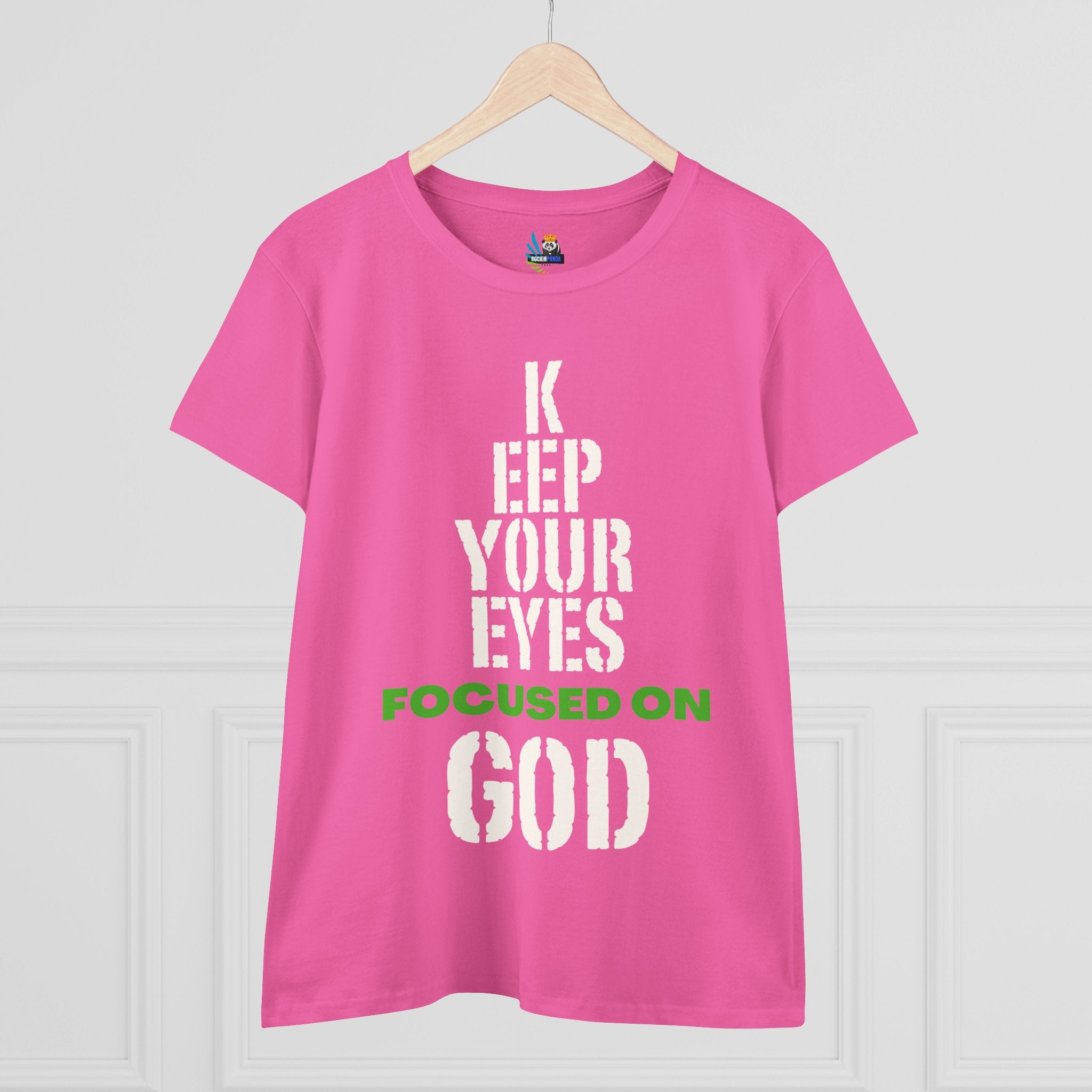 Keep Your Eyes Focused on God  Midweight Cotton Tee - Faith Based Tee