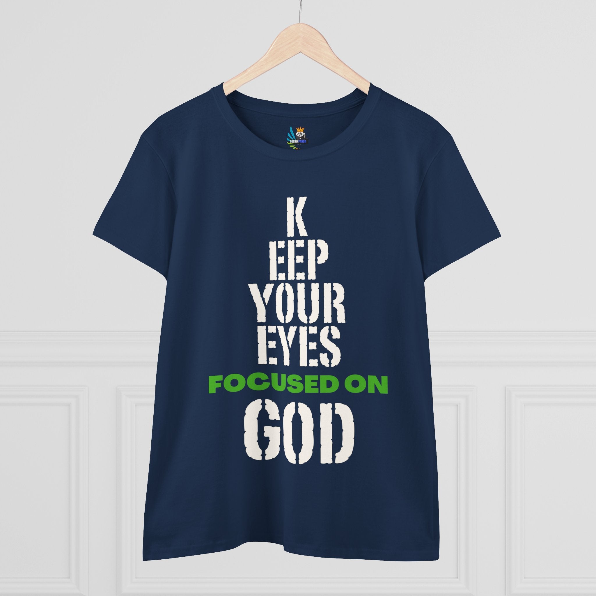 Keep Your Eyes Focused on God  Midweight Cotton Tee - Faith Based Tee