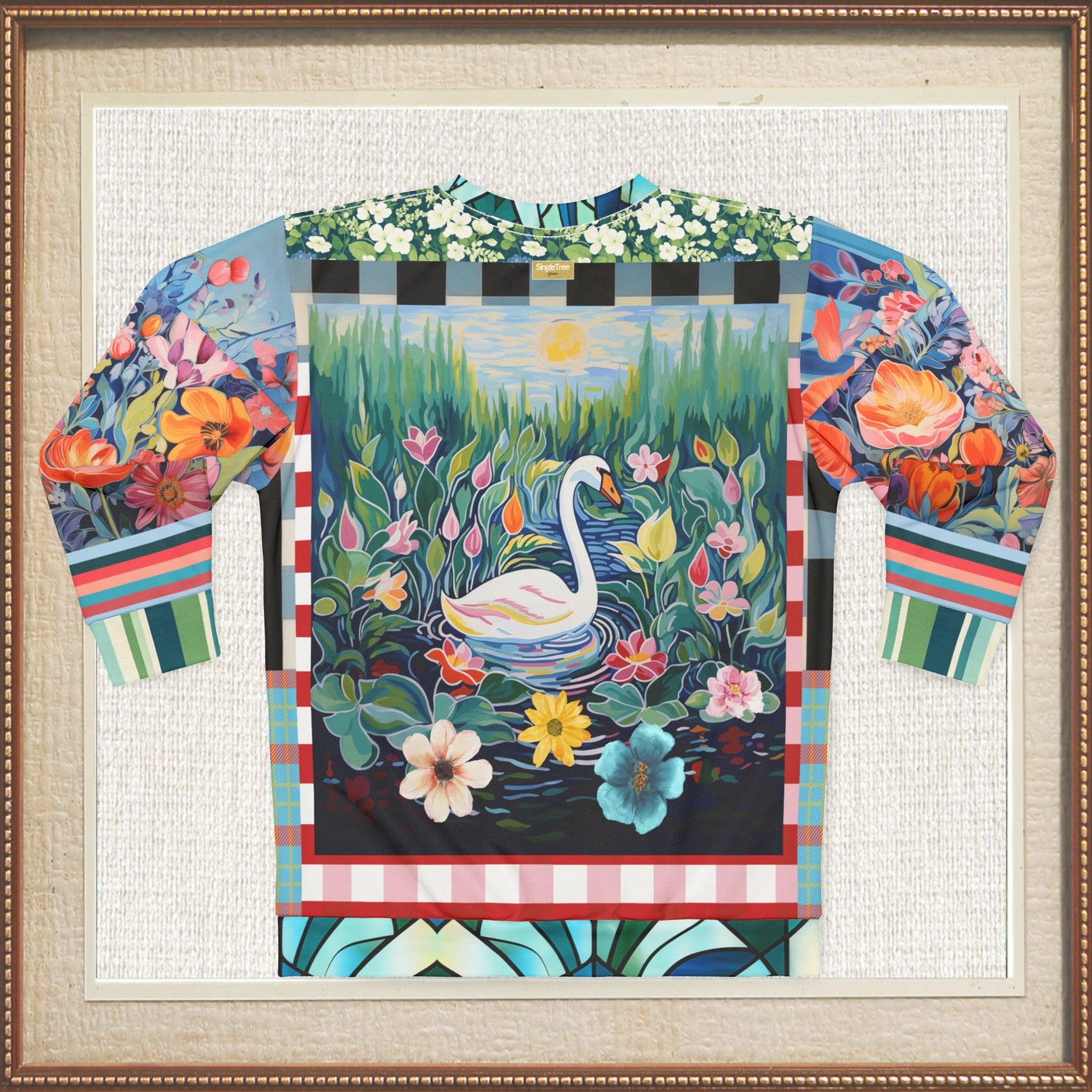 Swan in Floral Isolation Unisex Sweatshirt (Gold Label)