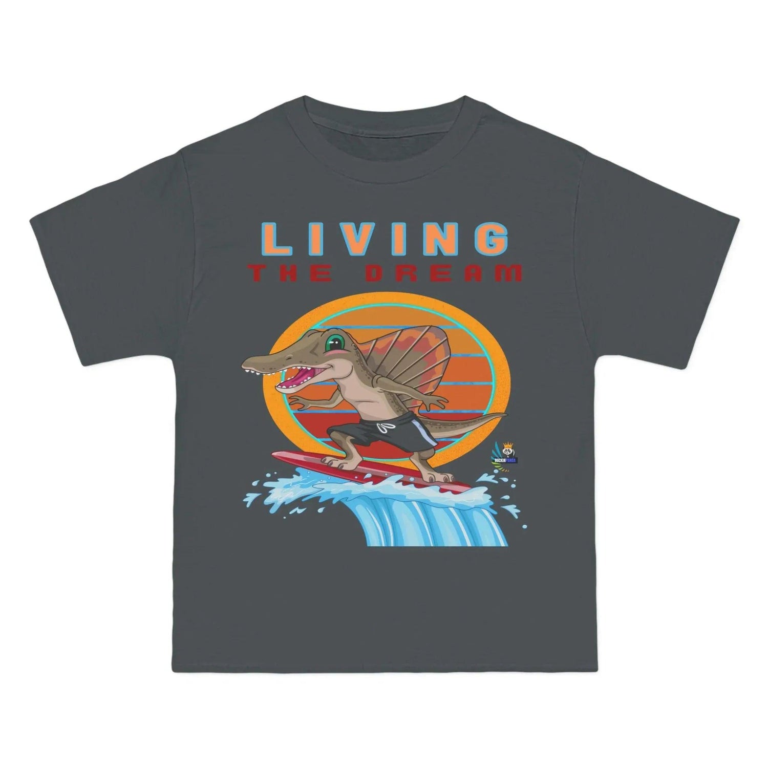 Living the Dream Dinosaur Surfer Heavyweight Tee