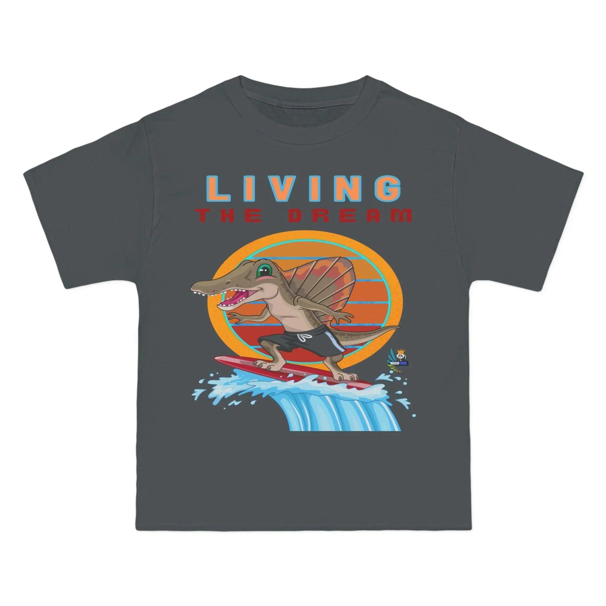 Living the Dream Dinosaur Surfer Heavyweight Tee