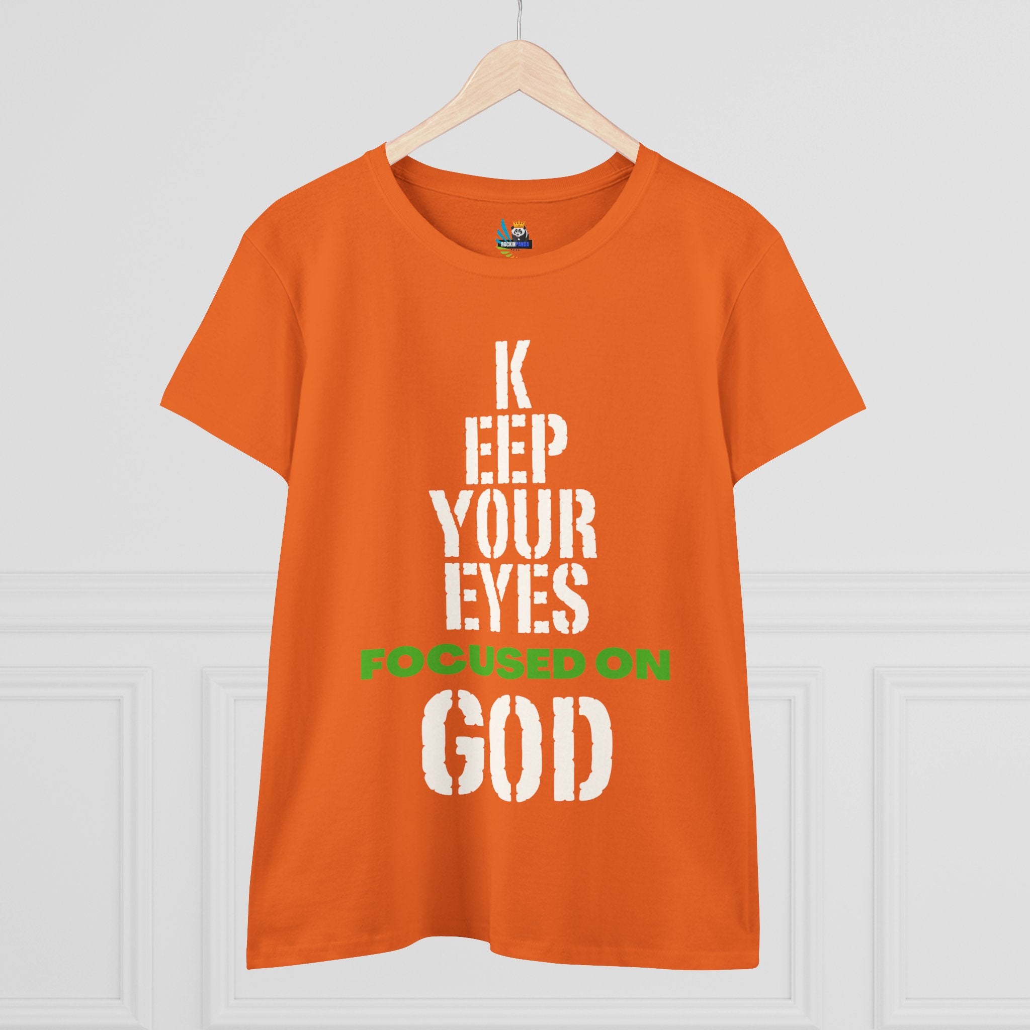 Keep Your Eyes Focused on God  Midweight Cotton Tee - Faith Based Tee