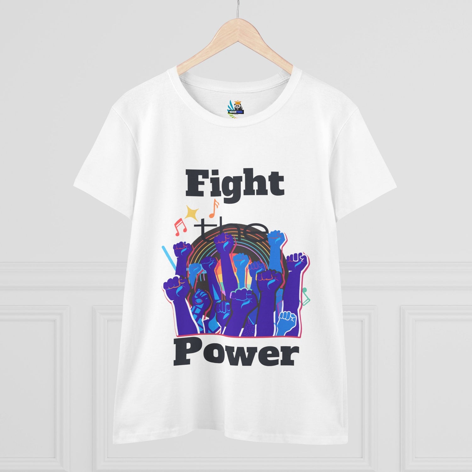 T-Shirt - Fight the Power Hands Raised High Graphic Women&
