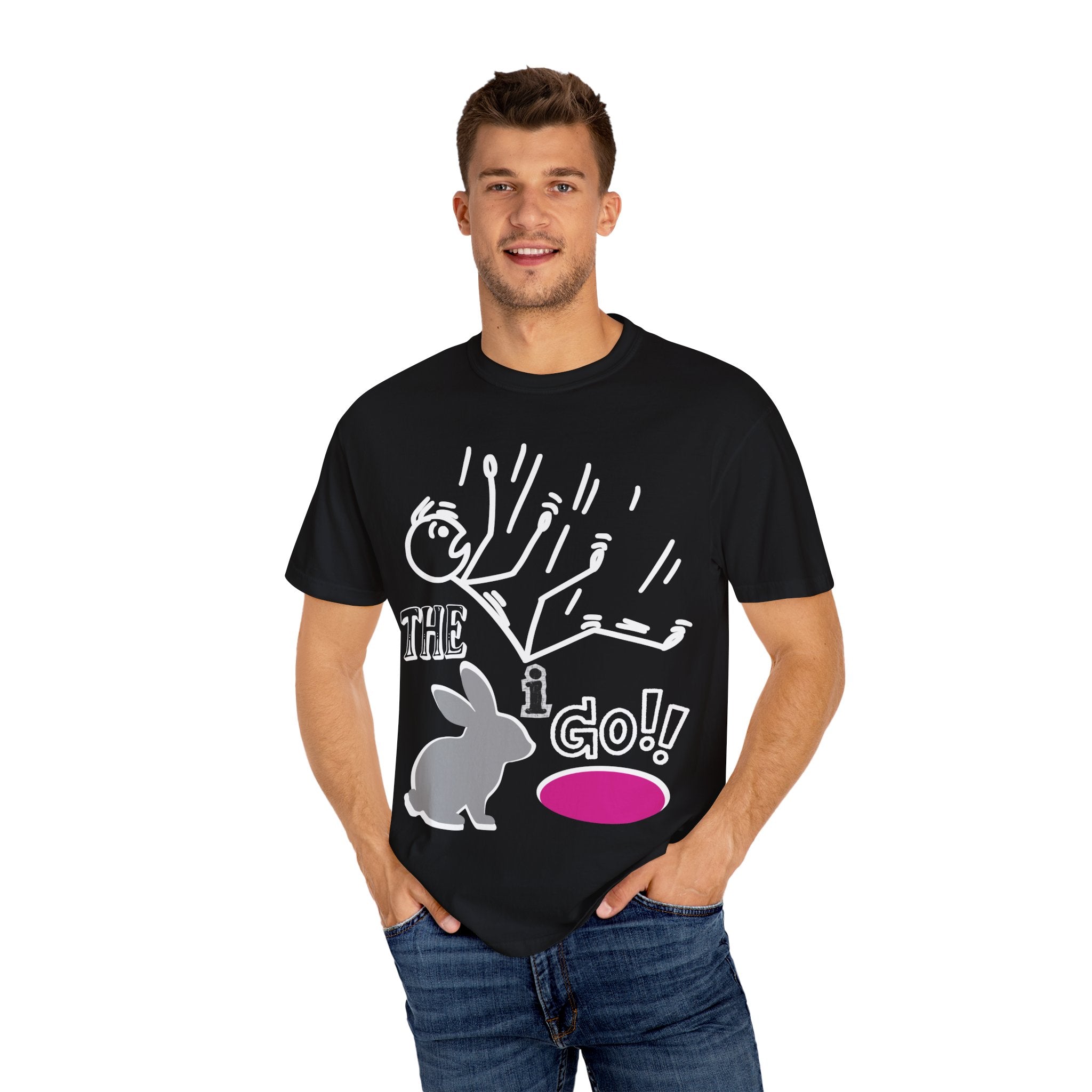 Down the Rabbit Hole I Go!!!! Unisex Garment-Dyed T-shirt