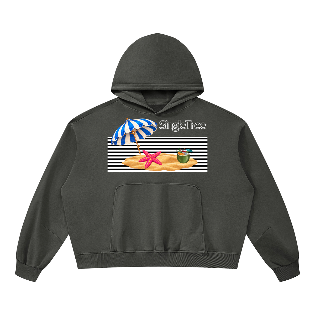 Miami Beach Girl on Vacation Unisex Boxy Vintage Washed Hoodie