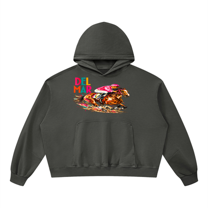 Del Mar Off to the Races Unisex Boxy Vintage Washed Hoodie