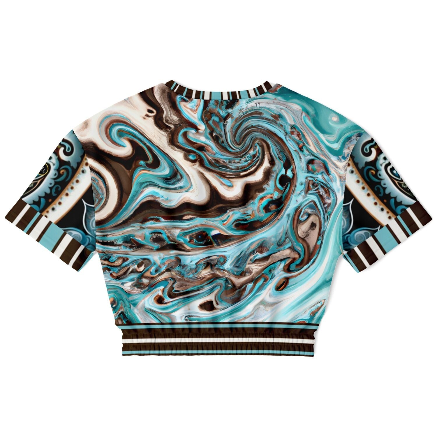 Turk and Caicos Eco-Poly Short Sleeve Cropped Pullover